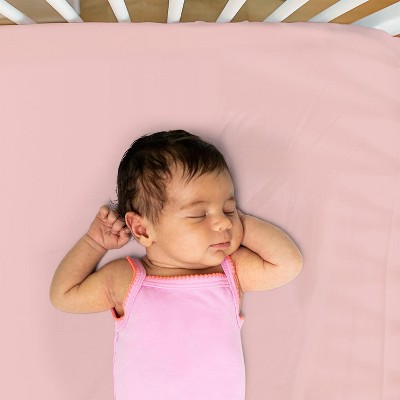 Pink Floral Microfiber Baby Girl Crib Sheets Set, 4-Pack