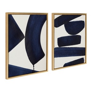 Kate and Laurel Sylvie Japandi 3 and Japandi 26 Framed Canvas Art Set by Rocket Jack - 1 of 4