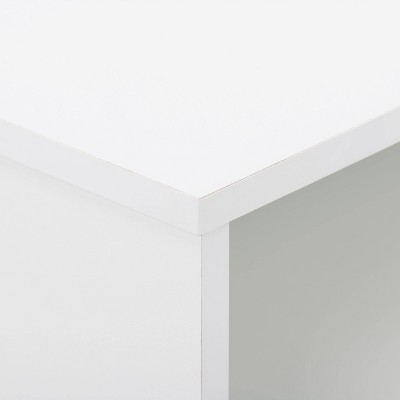 Modern White and Silver 78" TV Stand with Open Shelving
