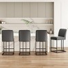 Infurnic Accent Chairs, Modern Upholstered Chairs Set with Sturdy Legs, Comfortable High Stool for Kitchen and Dining Room, Black, 15.5"*17.5"*35" - 3 of 4
