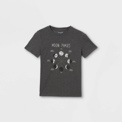 Boys' Moon Phases Graphic Short Sleeve T-Shirt - Cat & Jack™ Gray