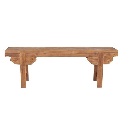 Ellen Natural Brown Handcrafted Mindi Wood Bench