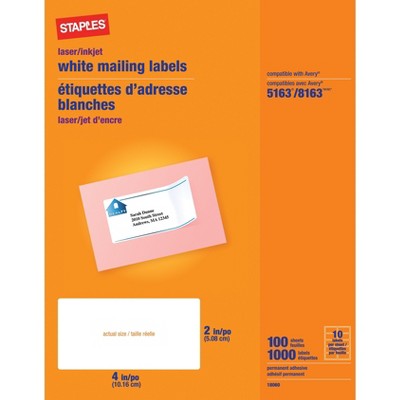 Staples Inkjet/laser Shipping Labels 