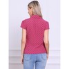INSPIRE CHIC Women's Short Sleeve Vintage Polka Dots Button Up Blouse - 4 of 4