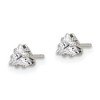 Chisel Stainless Steel Polished 4mm Triangle Cubic Zirconia Stud Earrings - 4 of 4