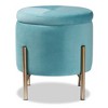 Malina Velvet Metal Storage Ottoman - Baxton Studio - 3 of 4