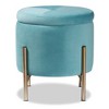 Malina Velvet Metal Storage Ottoman - Baxton Studio - image 3 of 4