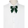 INSPIRE CHIC Women's Velvet Faux Pearl Rhinestone Bow Brooch Tie - 4 of 4