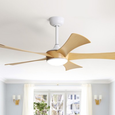 52 Inch High CFM Modern Ceiling Fan with Lights and Remote for Bedroom Living Room Farmhouse Patio Porch Reversible DC Motor Noiseles