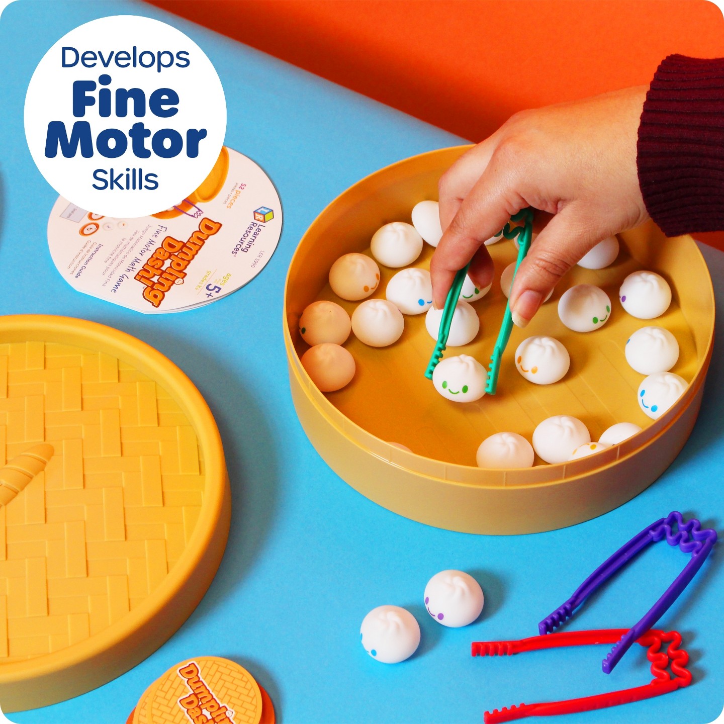 Детские настольные игры Learning Resources Dumpling Dash! Fine Motor Math Game: Educational Board Games for 2-4 Players, Gifts for Ages 5+ — фото 3