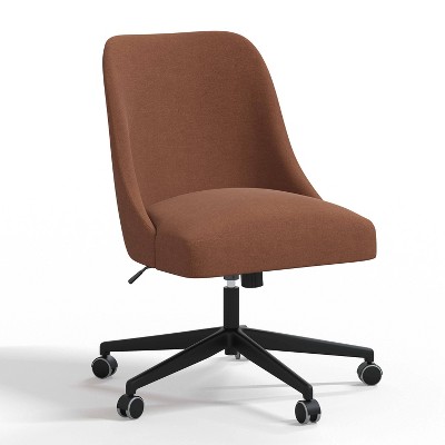 Bria Office Chair Zuma Terracotta - Threshold™: Upholstered Swivel, Adjustable Height, Armless