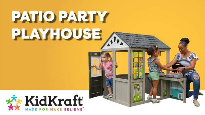 KidKraft Patio Party Wooden Outdoor Playhouse with Spinner Block Puzzle - 14pc, 2 of 12, play video