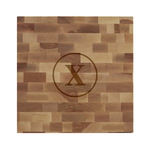 Personalization Mall Initial Classic Butcher Block Cutting Board, 12" x 12" - 1 of 1