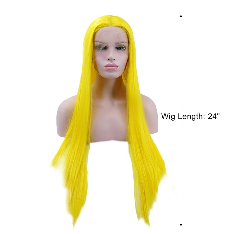Unique Bargains Long Straight Hair Lace Front Wigs for Women with Wig Cap 24" 1PC, 2 of 6