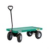 FARM-TUFF Durable Plastic Mesh Deck Garden Wagon Utility Cart with Pneumatic Tires, Green, 20" x 40" - 3 of 3