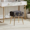 MAYEERTY Black Makeup Vanity Stool with Ottoman Footrest - Storage Included for Bedroom & Living Room - 3 of 4