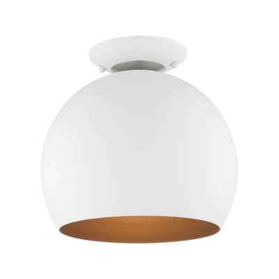 Livex Lighting Piedmont 1 - Light Semi-Flush Mount in  White/Brushed Nickel