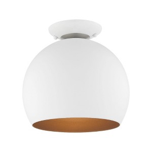 Livex Lighting Piedmont 1 - Light Semi-Flush Mount in  White/Brushed Nickel - 1 of 1