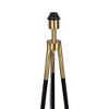 Brushed-Gold Floor Lamp – Triple Legs, White Fabric Shade - 4 of 4