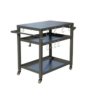 CLIHOME Outdoor 3-Shelf Grill Table,Stainless Steel Grill Cart Outdoor with Wheels - 1 of 4