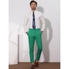 Lars Amadeus Men's Plaid Printed Slim Fit Flat Front Business Dress Pants - 3 of 4