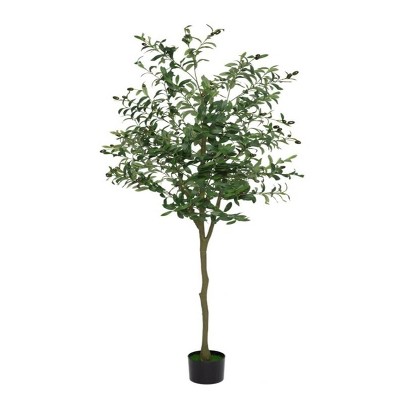 Artificial Olive Tree,Faux Olive Trees in Pot, Tall Fake Plant with Realistic Leaves and Fruits