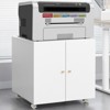 Vynxaria White Metal Printer Stand - Compact Utility Storage Cabinets with Adjustable Shelf - 2 of 4