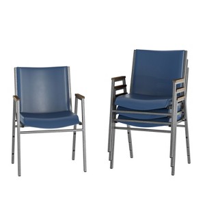Flash Furniture 4 Pack HERCULES Series Heavy Duty Stack Chair with Arms - 1 of 4