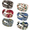 Wrapables Boho Vintage Floral Elastic Headbands for Sports, Yoga, Workouts, Facials (Set of 6), (Knotted) Harvest - 2 of 4