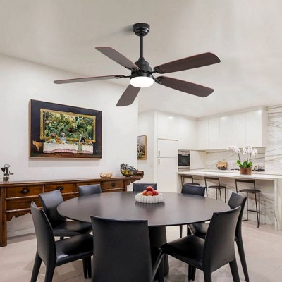 SKRAN 52 Inch Ceiling Fans , 6-Speed Low Profile Fans with 3-Color Lights, 3-Timer Reversible and Remote for Bedroom Living Room,Patio