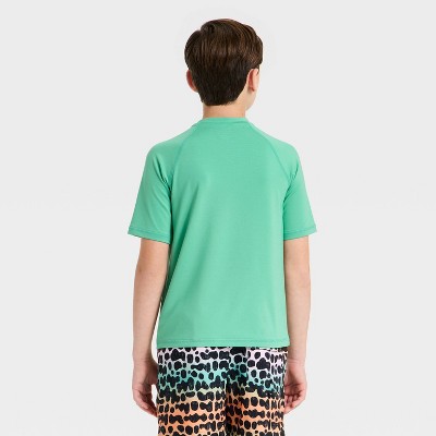 Art Class Boys' Rash Guard Tops - art class™ Turquoise Green M — фото 2