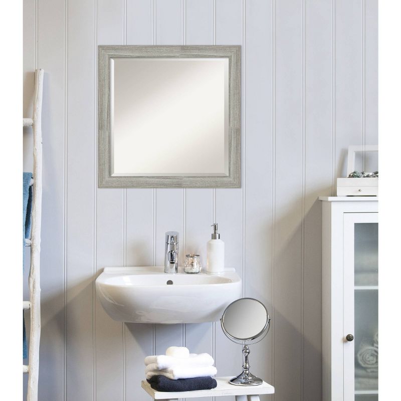  Dove Graywash Narrow Framed Bathroom Vanity Wall Mirror - Amanti Art, 5 of 9