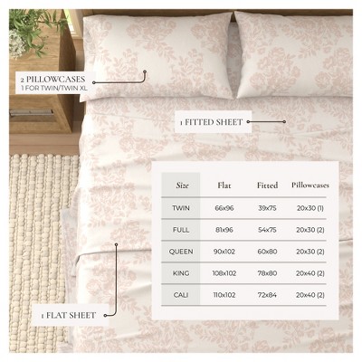 Queen Blush Pink Cotton Flannel Sheet Set