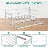 Daybed with Trundle, Twin Day Bed with Pull Out Trundle, Metal Slats Support, 2-in-1 Daybed Bed Frame for Bedroom, Living Room, Guest Room - 3 of 4
