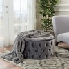 NicBex Ottoman Foot Rest with Buttons Stylish Footstools and Ottomans Round Upholstered Velvet Ottoman for Bedroom, Living Room - 3 of 4