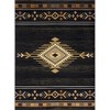 Okak Retro Southwest Entryway Rug, Doormat with Jute Backing and Stain Resistant Surface, Jute Rug for Entryway, Living Room, Black - 4 of 4
