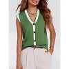 Imily Bela Womens Button Down Vest Top Cap Sleeve Design Lightweight Knit Summer Wear - 2 of 4