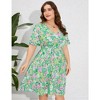 Whizmax Women's Plus Size Midi Dress Summer Floral Print Ruffle Flowy Dress - image 4 of 4