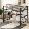 NicBex Metal Loft Bed with Built-in Desk and Shelf for Kids Teens Adults,Twin/Full - 2 of 4
