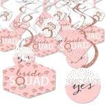 Big Dot of Happiness Bride Squad - Rose Gold Bridal Shower or Bachelorette Party Hanging Decor - Party Decoration Swirls - Set of 40