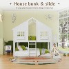 AMERLIFE Twin Over Twin House Bunk Solid Wood Bed Frame with Slide and Ladder, Window Box Shelf, 14" Guardrail - 3 of 4
