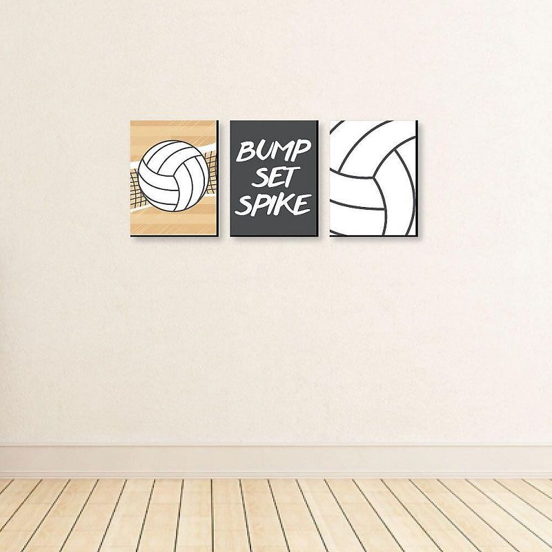 Big Dot of Happiness Bump, Set, Spike - Volleyball - Sports Nursery Wall Art, Kids Room Decor & Game Room Decor - 7.5 x 10 inches - Set of 3 Prints, 3 of 8
