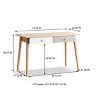 100% Solid Wood Desk, Natural Wood Computer Desk, Desk Dressing Table with Drawer, W 31.5 x D 19.69 x H 29.92 Inch Writing Desk-Cuddlewood - 4 of 4