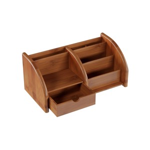 Bamboo Desk Organizer with 5 Compartments - Hastings Home - 1 of 3