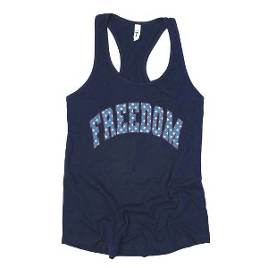 Simply Sage Market Women's Freedom Varsity Stars Graphic Racerback Tank - 1 of 2