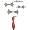 Good Cooking Rolling Pastry Cutter w 4 Interchangeable Blades- Round Roller Fondant Slicer- Cuts all Pastries  Cookies  Biscuits and More  Red - 4 of 4