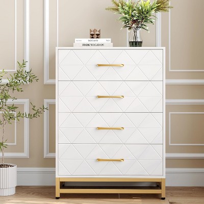 Dresser for Bedroom with 3 Drawer, Chest Storage Drawers for Closet,Modern Dressers Chest of Drawers with Metal Handles