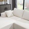 Okak Minimalist Modular L-Shaped Sectional Couch Chenille Floor Sofa Compressed Upholstered 2 PC Free Combination for Living Room,Apartment, Cream - 2 of 4