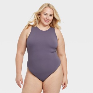 Women's Luxe Stretch High Neck Racer Thong Bodysuit - Auden™ - 1 of 3