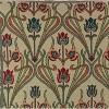 Signare USA Cushion Cover-Art Nouveau Lotus Flower Beige 18 x 18 inch - 3 of 3